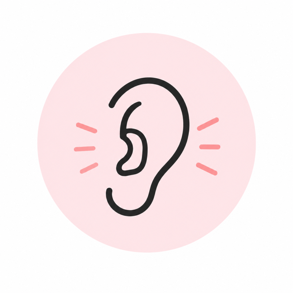 「聴く」を表現する耳のイラスト