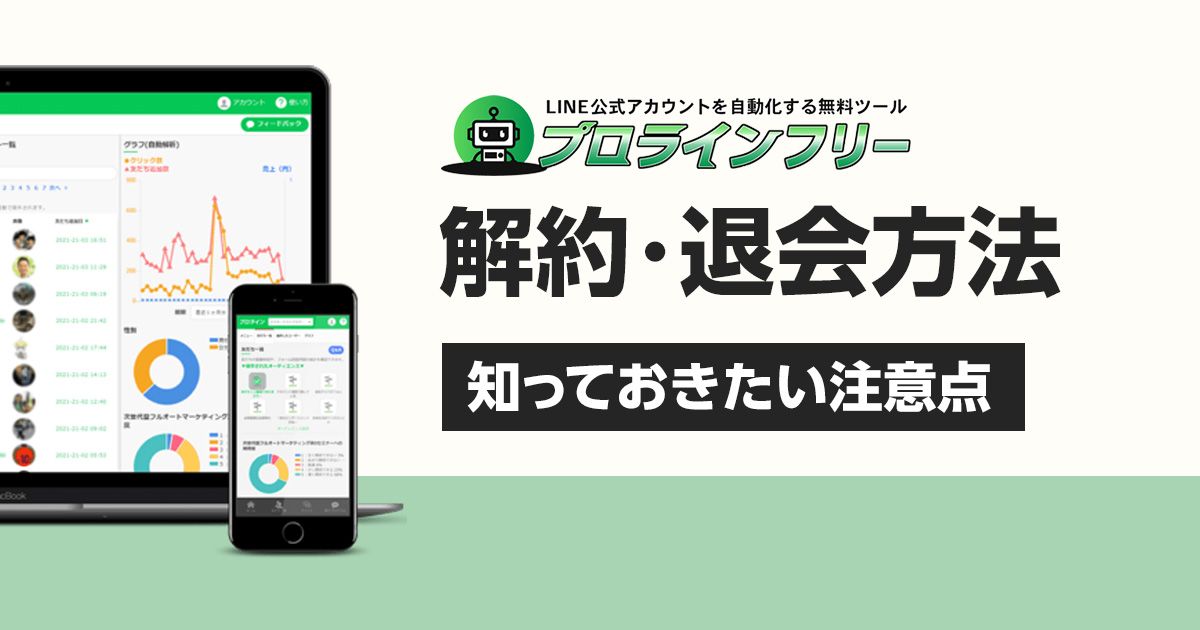 プロラインフリーの解約・退会方法について解説するブログのアイキャッチ