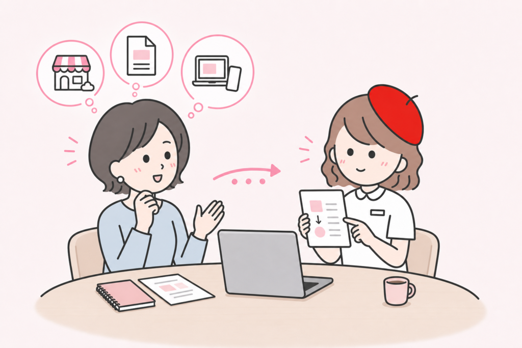 想いや情報を整理するデジタルナースへの相談風景