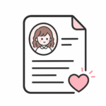 伝わるプロフィールシートを表すプロフィール用紙のアイコン